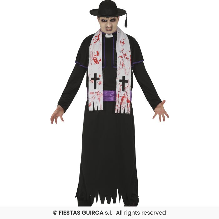 COSTUME DA PRETE ZOMBIE POSSEDUTO INSANGUINATO
