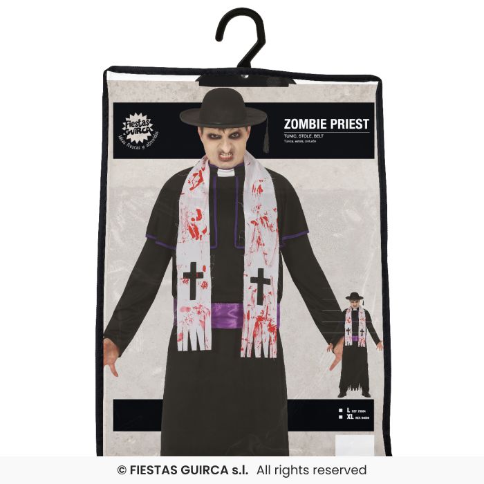 COSTUME DA PRETE ZOMBIE POSSEDUTO INSANGUINATO