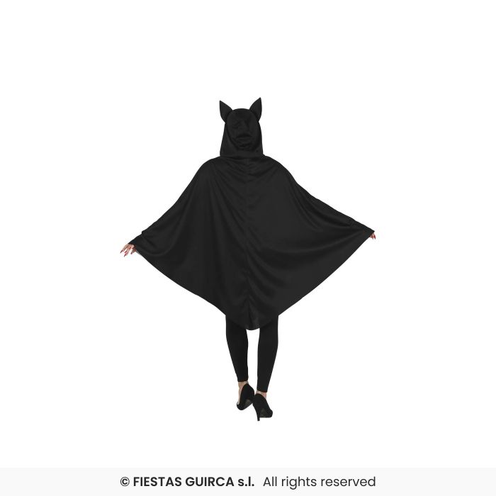 COSTUME PONCHO NERO CON DISEGNO GATTO