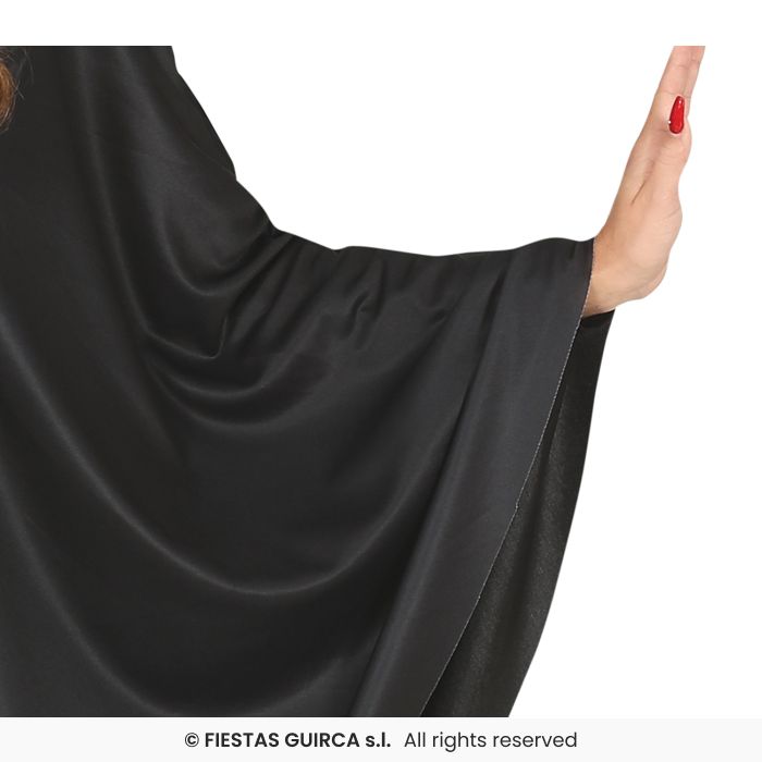 COSTUME PONCHO NERO CON DISEGNO GATTO