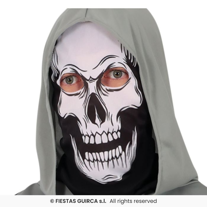 COSTUME SCHELETRO CON MASCHERA E CAPPUCCIO