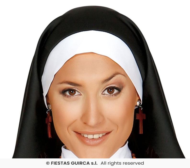 COSTUME DA MONACA SUORA CON COPRICAPO