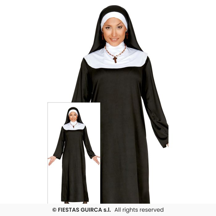 COSTUME DA MONACA SUORA CON COPRICAPO