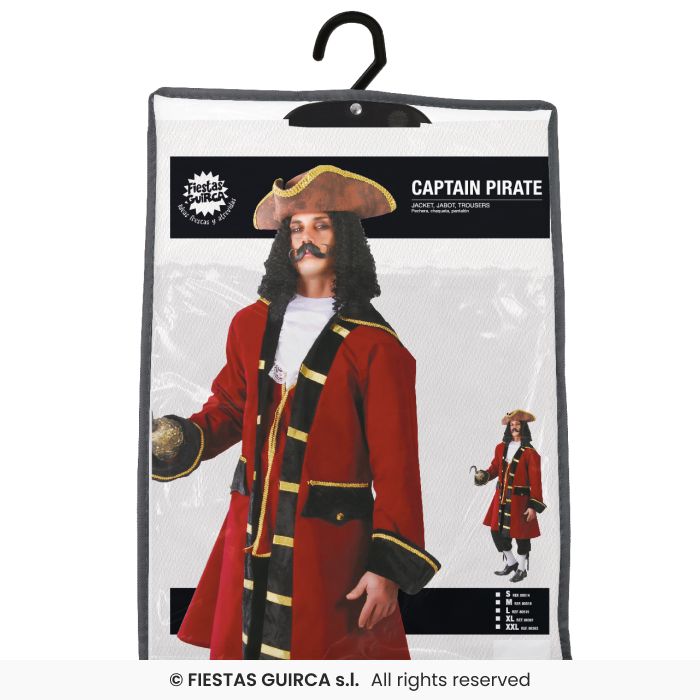 COSTUME PIRATA DEI MARI GIACCA ROSSA
