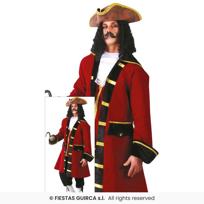 COSTUME PIRATA DEI MARI GIACCA ROSSA