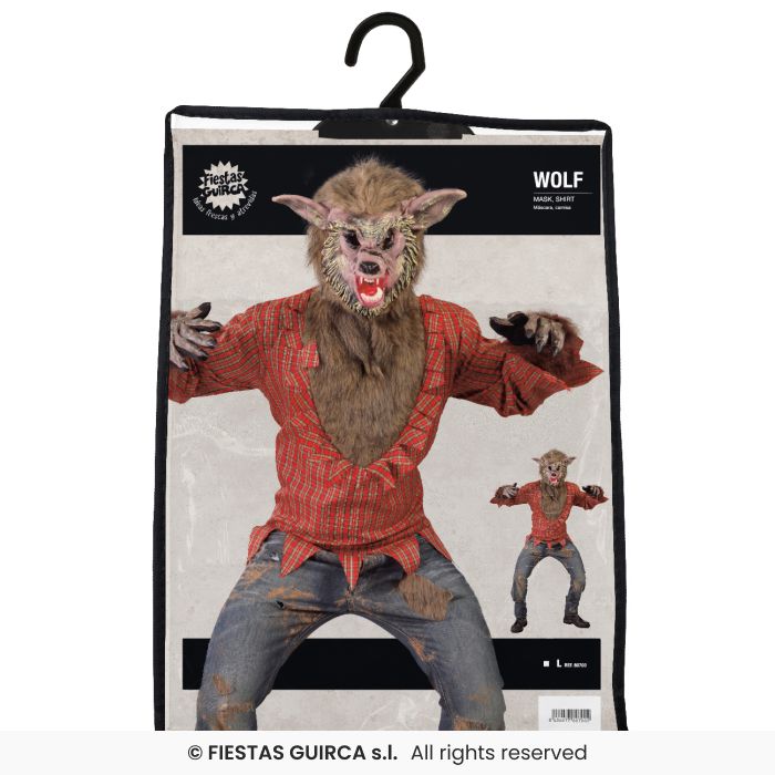 COSTUME LUPO MANNARO CON MASCHERA PELOSA L