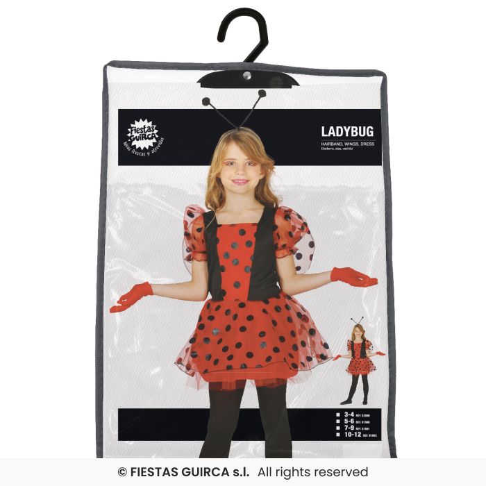 COSTUME COCCINELLA BAMBINA 5-6 ANNI