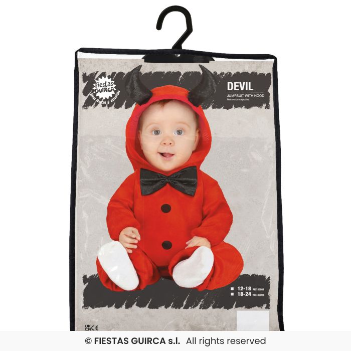 COSTUME BABY DIAVOLETTO ROSSO NEONATO