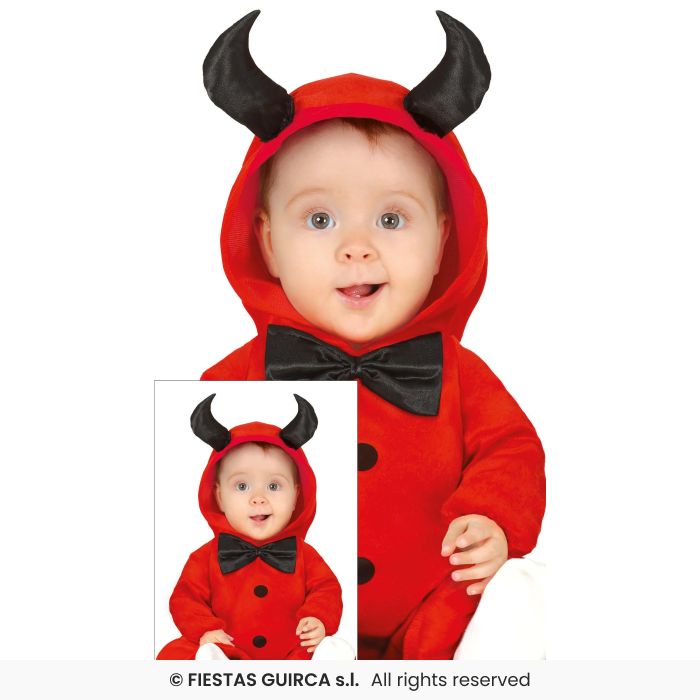 COSTUME BABY DIAVOLETTO ROSSO NEONATO