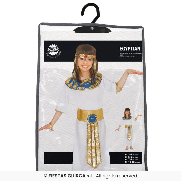 COSTUME FARAONA EGIZIANA BIANCA E ORO BAMBINA