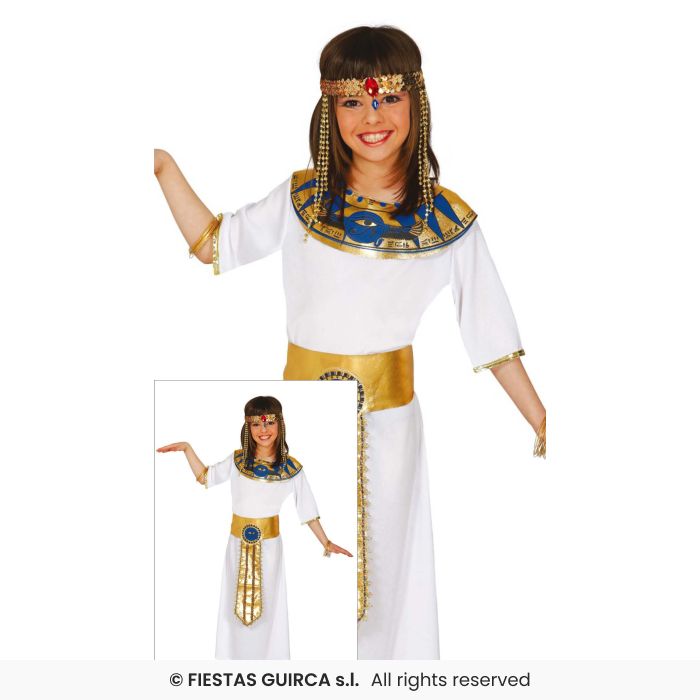 COSTUME FARAONA EGIZIANA BIANCA E ORO BAMBINA