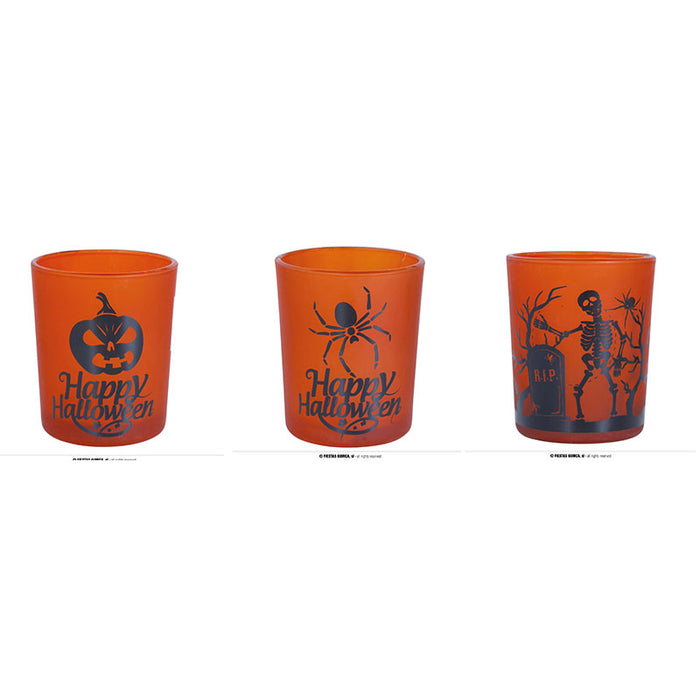 3 BICCHIERI IN VETRO DA SHOTTINO HAPPY HALLOWEEN