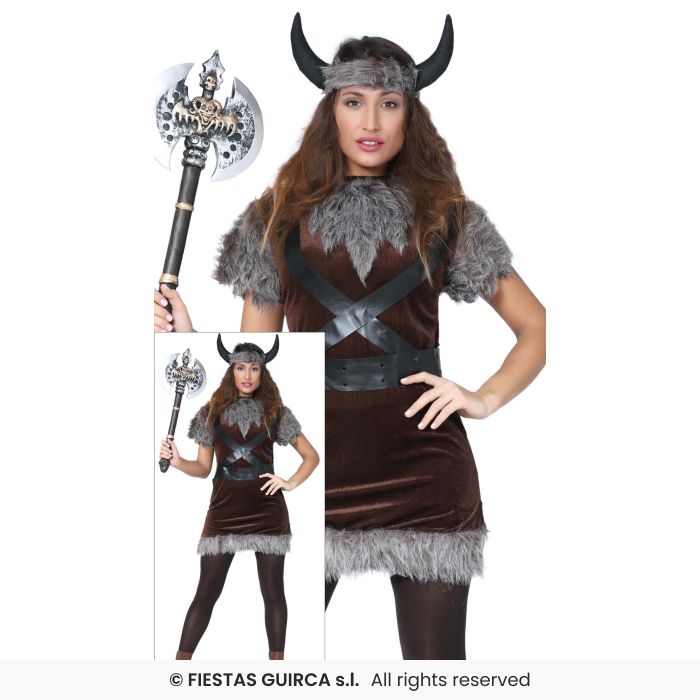 COSTUME DONNA VICHINGA CON PELLICCIA