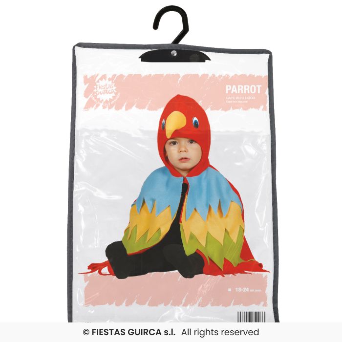 COSTUME PAPPAGALLO BABY MANTELLO 18-24 MESI