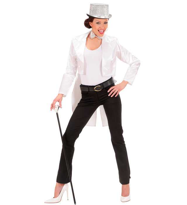 FRAC DONNA BIANCO IN RASO PER SCUOLE DI BALLO