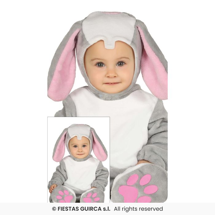 COSTUME CONIGLIETTO GRIGIO NEONATO