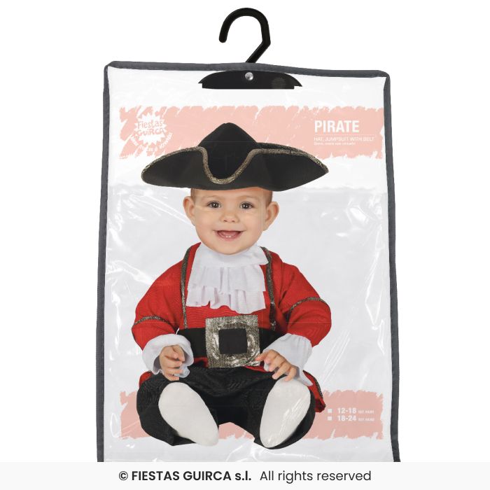 BABY COSTUME PIRATA DEI MARI GIACCA ROSSA
