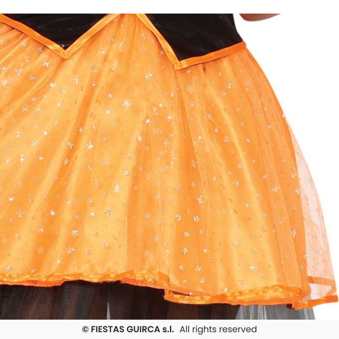 COSTUME DONNA STREGA ARANCIO/NERA DI HALLOWEEN