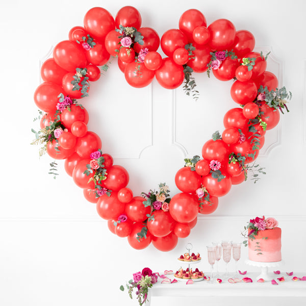 GHIRLANDA DIY CUORE ROSSO PALLONCINI MT 1.5