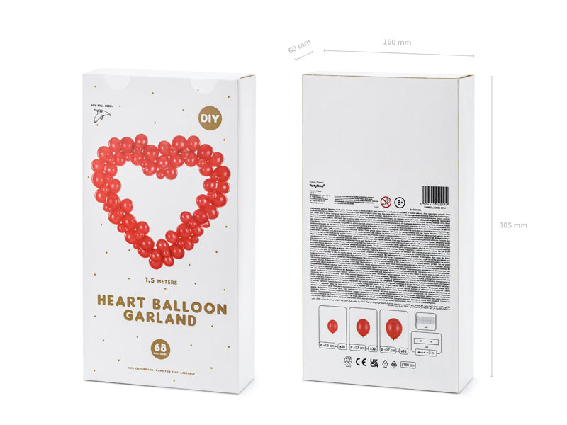 GHIRLANDA DIY CUORE ROSSO PALLONCINI MT 1.5
