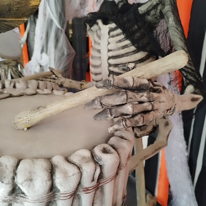 BATTERISTA SCHELETRO CON OCCHI LUMINOSI - IL RE DELL'HORROR!