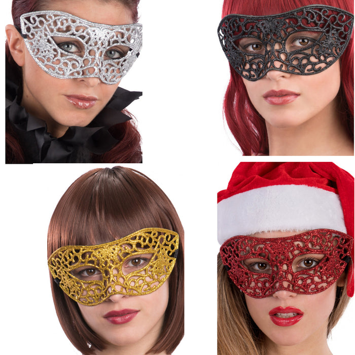Maschera Viso In Tessuto Con Glitter E Paillettes – Donna – Lavabile – Fatta In Cina - Foto 5