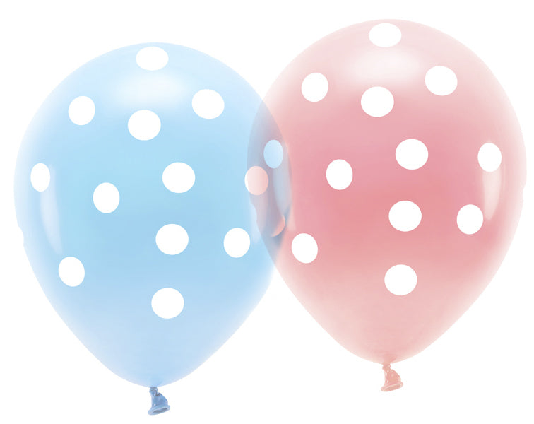 6 PALLONCINI IN LATTICE CON POIS BIANCHI