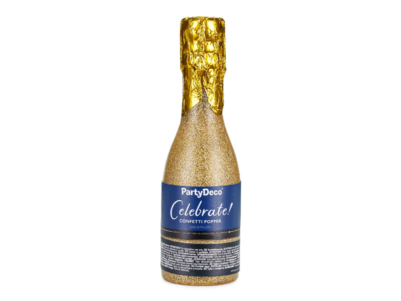 BOTTIGLIA CHAMPAGNE SPARACORIANDOLI ORO/ARGENTO CM 20