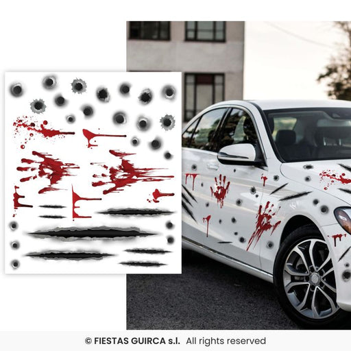 adesivi per auto con graffi e sangue