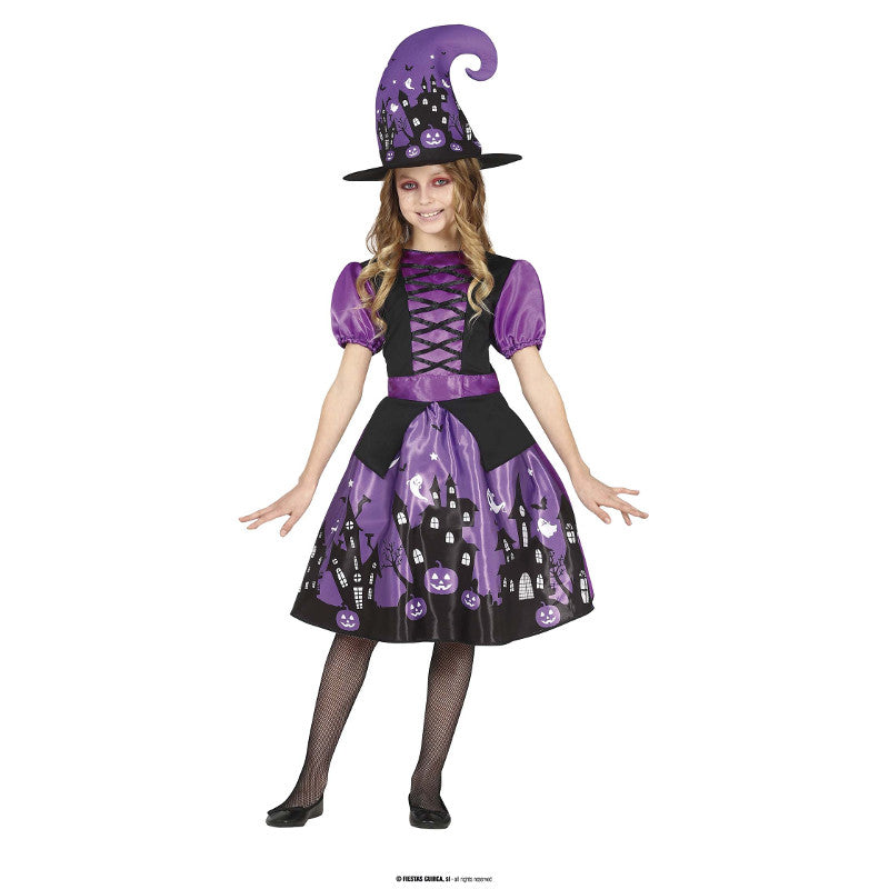Spooktacular Creations Costume Da Strega Con Luci LED Per Bambina - Viola, Taglie 3-10 Anni