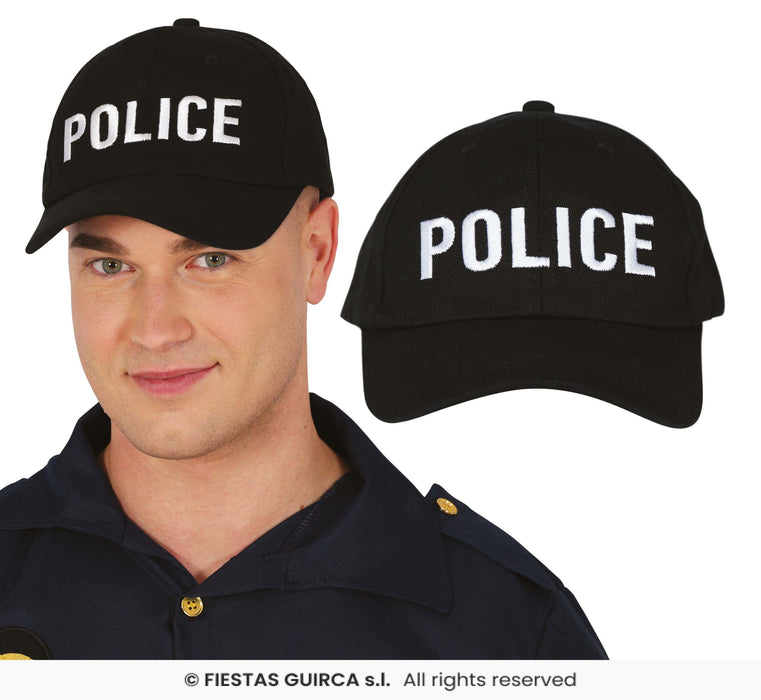 BERRETTO POLICE FBI NERO CON VISIERA E REGOLABILE