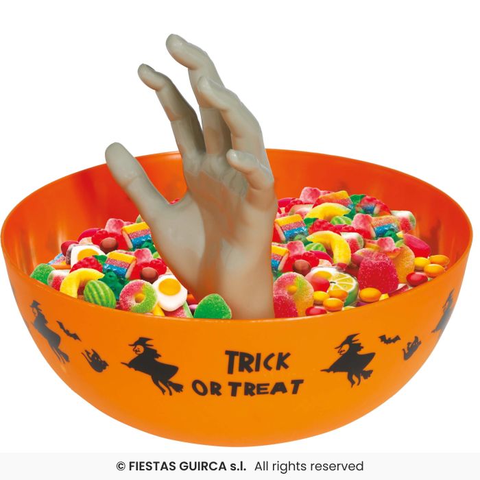 ciotola trick or treat com mano 