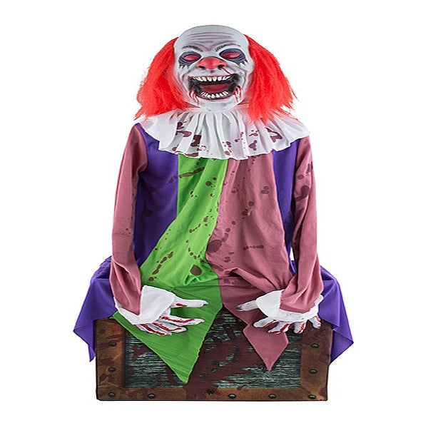 CLOWN SANGUINARIO CON OCCHI ROSSI E DENTI AGUZZI