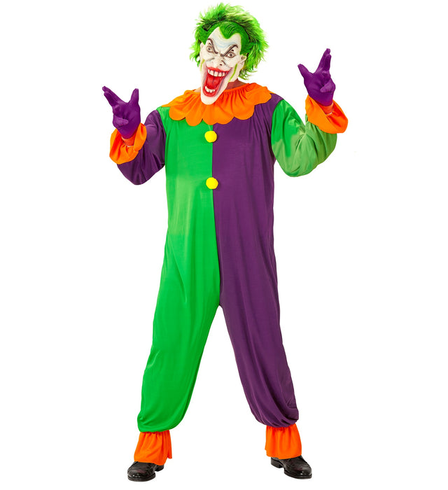 costume joker con tuta viola verde
