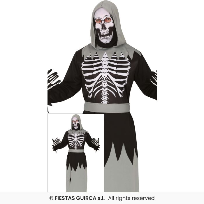 tunica travestimento scheletro con maschera