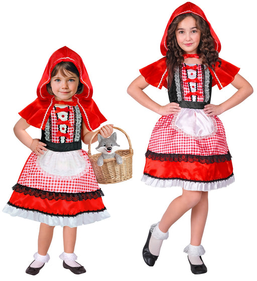 costume bambina con mantellina rossa