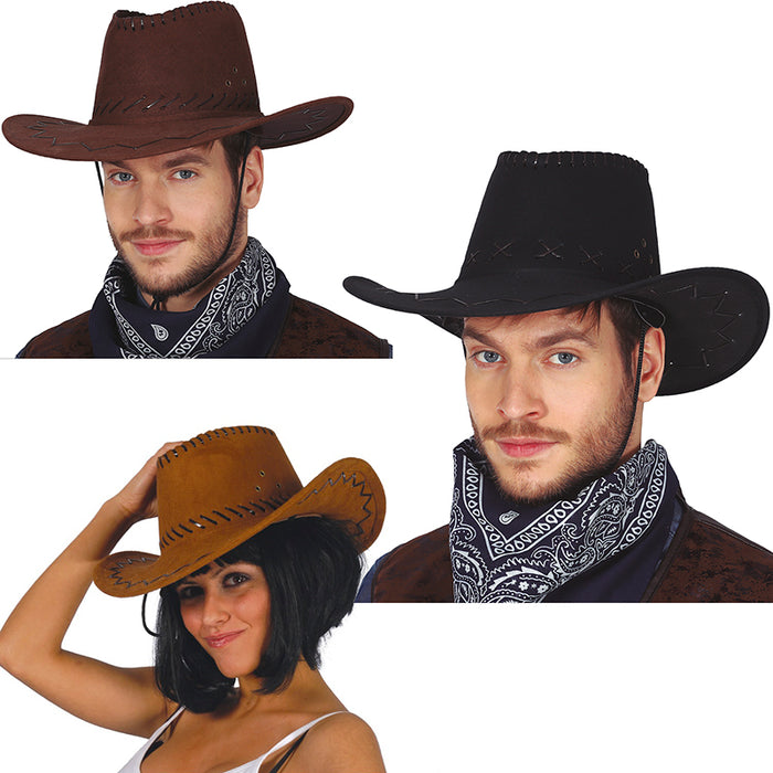 CAPPELLO WESTERN DA COWBOY SCAMOSCIATO