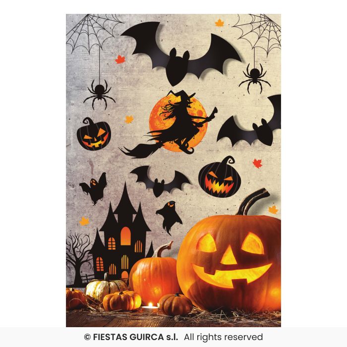 adesivi per halloween con zucche e pipistrelli