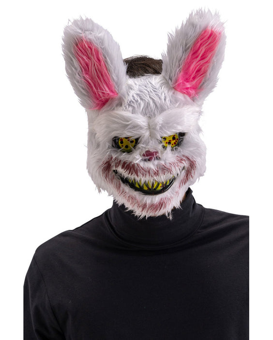 Maschera Coniglio Horror Con Luci LED - Set Completo Con Grembiule E Coltello Finto, Per Halloween E Feste A Tema Horror