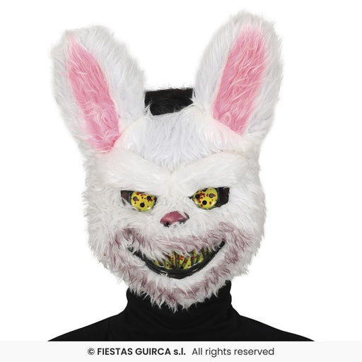 maschera coniglio occhi insanguinati