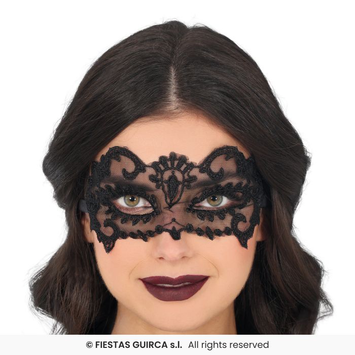 MASCHERA PER VISO NERA IN PIZZO