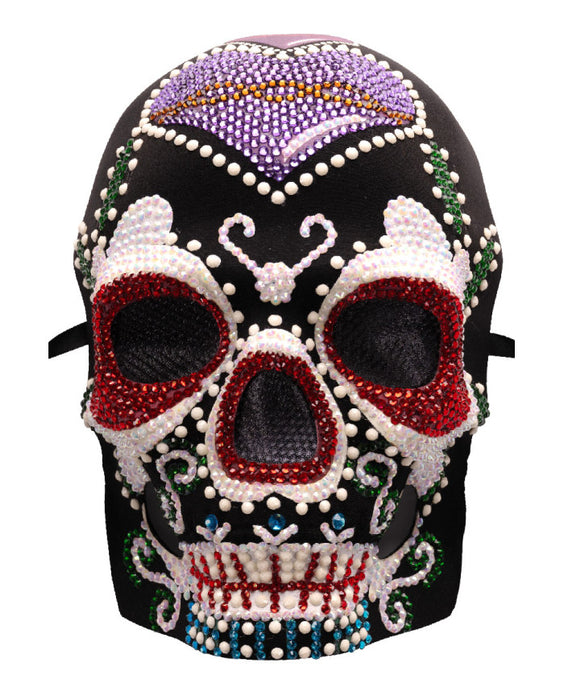 MASCHERA SCHELETRO DIA DE LOS MUERTOS CON STRASS