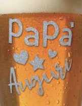 BICCHIERONE DA BIRRA FESTA DEL PAPA' CON GLITTER