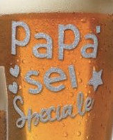 BICCHIERONE DA BIRRA FESTA DEL PAPA' CON GLITTER