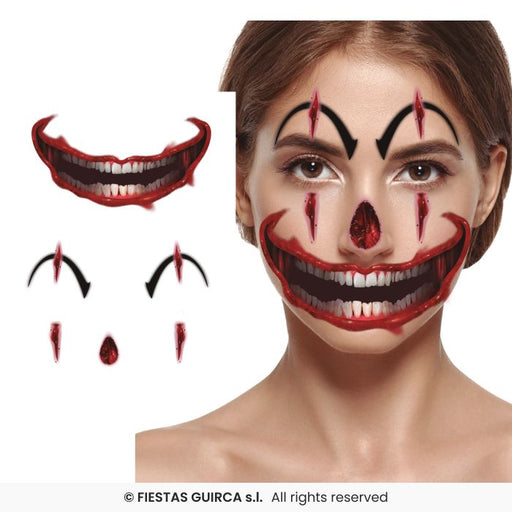 tatuaggio per viso clown demoniaco