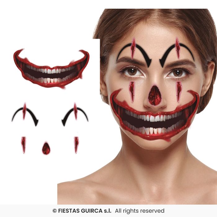 tatuaggio per viso clown demoniaco