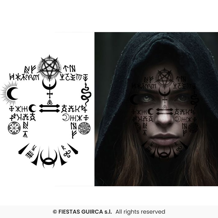 tatuaggio per viso stile satana