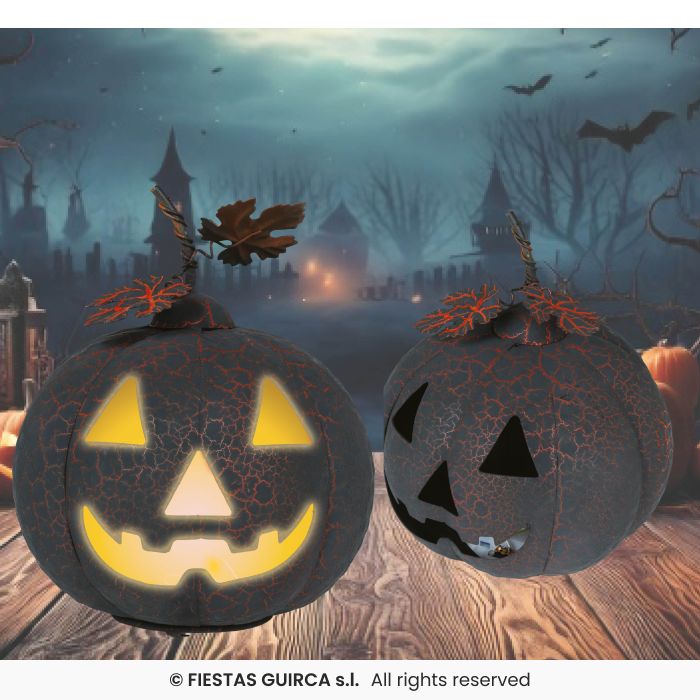 zucca di halloween luminosa in metallo