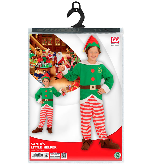 Costume da elfo aiutante di Babbo Natale con cappello per ragazza Costume da elfo aiutante di Babbo Natale con cappello per ragazza