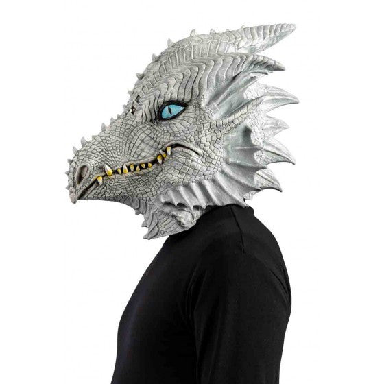 MASCHERA DRAGO BIANCO CON OCCHI AZZURRI